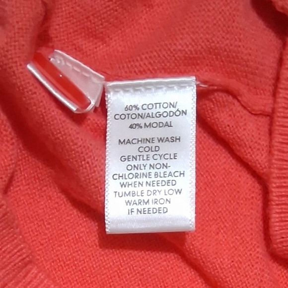 EUC ANN TAYLOR LOFT Sz. S Salmon Pink 3/4 Sleeve Cardigan Sweater - Picture 10 of 10